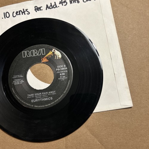 Eurythmics Missionary Madd/Take Your Pain Anyway 1986 Rca 45 - Picture 4 of 4