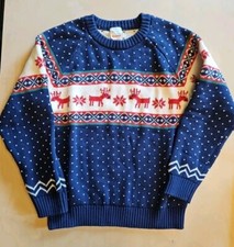 NWT HANNA ANDERSSON DEAR DEER NAVY HOLIDAY FAIR ISLE SWEATER 120 6 7 68