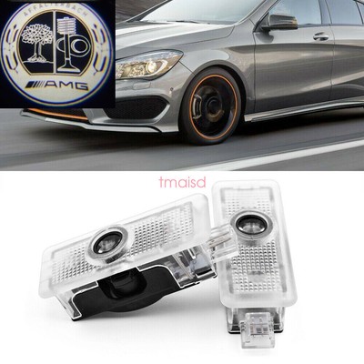 2X LED Door Light AMG Ghost Shadow Laser Projector Courtesy For Benz CLA C E