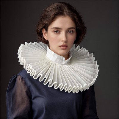 Midieval Neck Ruffle Cosplay Collar Medieval Ruff Collar – Detachable Elizabethan Neck ...