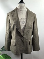 TAHARI Gray Silky Rayon Blend One Button Women' Blazer Jacket Size 10
