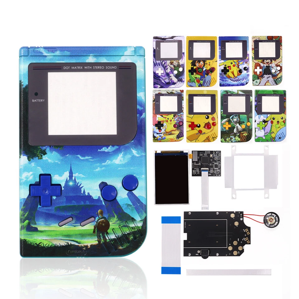 IPS V5 Ultra OSD Menu Backlight LCD Kit Speaker+UV Printed Shell For Gameboy DMG - Image 2 of 4