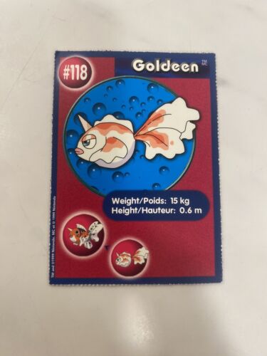 Pokemon 1999 Burger King Kanada Francuski Mewtwo Strikes Back Card #118 Goldeen C03 - Zdjęcie 1 z 10