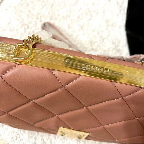 KURT GEIGER CARVELA BAILEY LARGE SOFT QUILT crossbody bag in Blush NWT - 第 6/13 張圖片