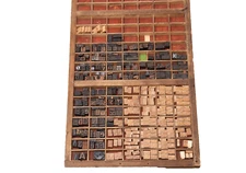 Huge Lot of Small Printer/Printing Letterpress Blocks (Tray Sold Separately)
