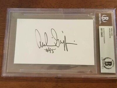 Archie Griffin Signed 3x5 Index Card Beckett Encapsulated Ohio