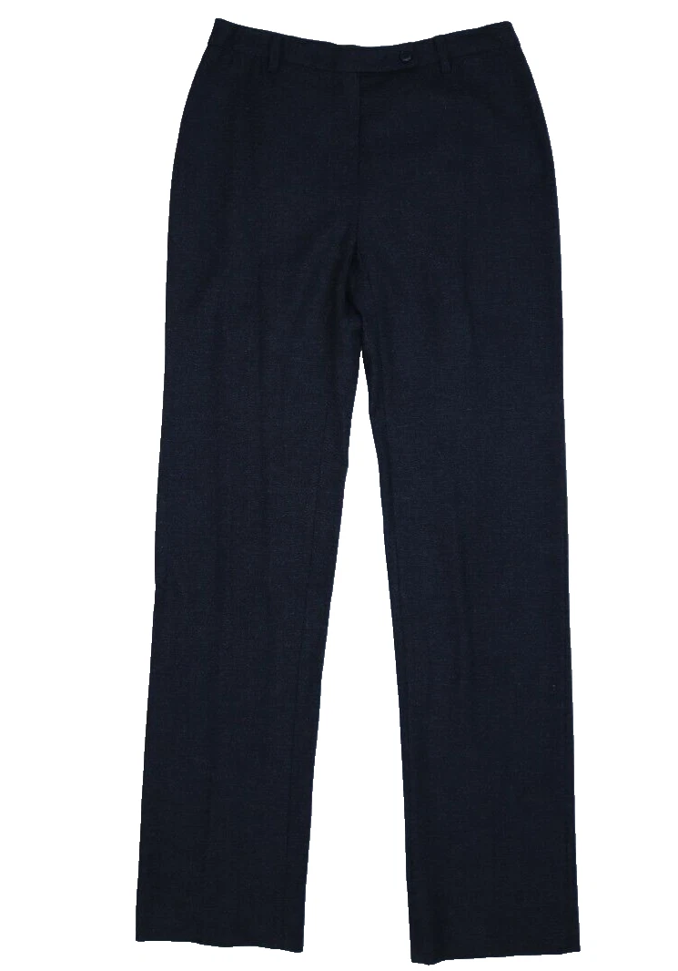 Pantaloni piatti Prada donna grigi misto lana anteriore dritta pantaloni taglia 44