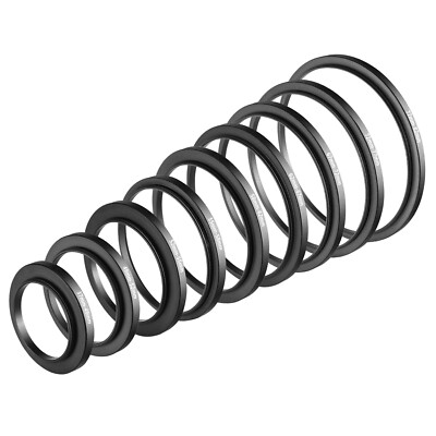 Neewer 9pcs Step-up Lens Filter Adapter Rings Set 37 49 52 55 58 62 67 72 77 82