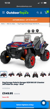 Brand new Peg perego Polaris ranger RZR 900 XP 2 Sester 24V Ride On Jeep Blue
