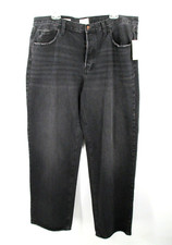 NWT UNIVERSAL THREAD Mid Rise 90's Baggy Jeans Women 14R Black Wash Wide Leg