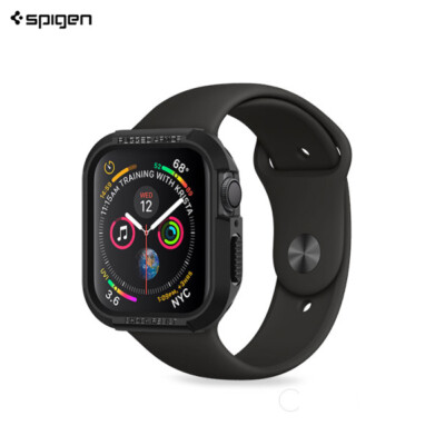 Spigen Rugged Armor Protection Case Cover for Apple Watch Series 4/5 Black 44mm