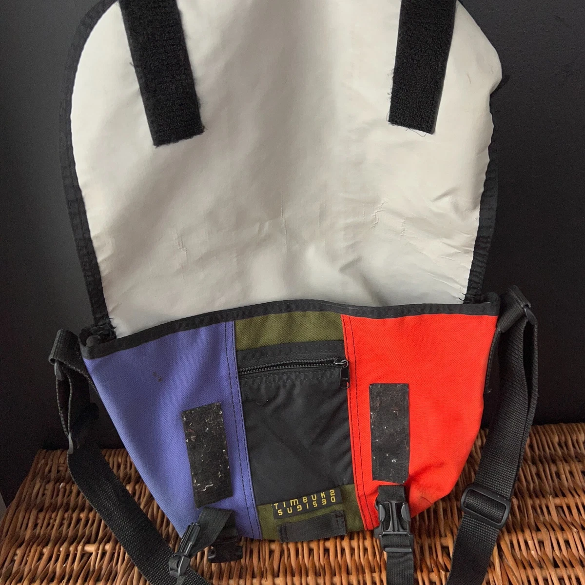 Timbuk2 Laptop Messenger Bag Medium Padded Strap Purple Green Red Retro 90s Y2K