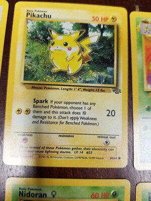 Vintage Pokemon Pikachu 50 HP Plus 5 Other Cards Mint Condition