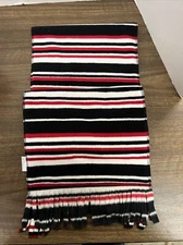 WARM FLEECE STRIPE SCARF NWT, WINTER COLLECTION  LENGTH 60"X 10" ~100% POLYESTER