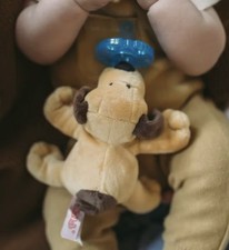 Wubbanub Pacifier Silicone Blue Pacifier.. Dog Binky Plush 0-6 Months