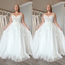 Elegant Wedding Dresses Spaghetti Straps Lace A Line Plus Size Bridal Gowns