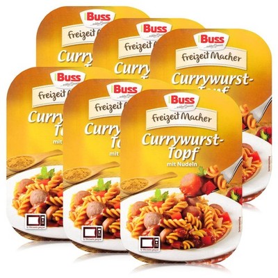 Buss Currywurst-Topf mit Nudeln 300g - Fertiggericht (6er Pack)