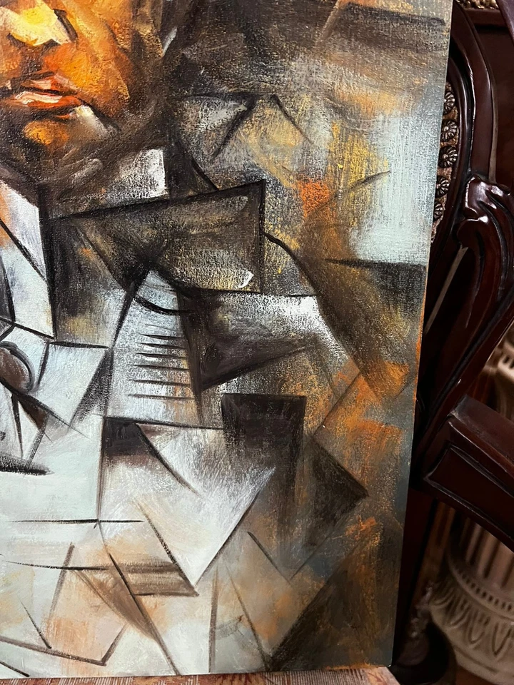 PABLO PICASSO - Increíble pintura al óleo - Lienzo hecho a mano - firmado - Con etiquetas Foto 4 de 4