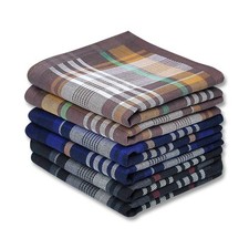 Zenssia Soft Men's Cotton Handkerchiefs with Assorted Color 6 Piece Gift Set