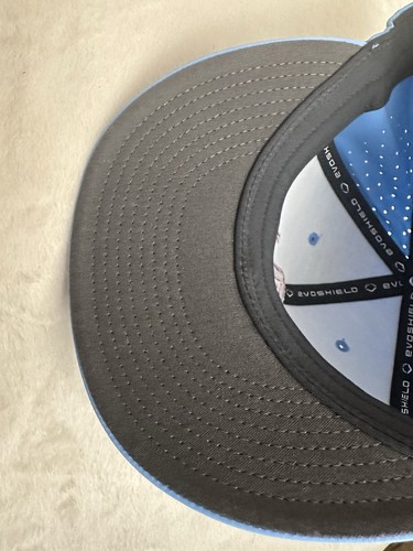 Atlanta Braves Fitted Baseball Cap Hat Evoshield Size S/M #2 Light Blue - Picture 10 of 10