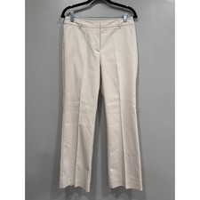NWT Talbots Womens Pants 8P Beige Straight Leg Petite Cotton Blend Dress Casual
