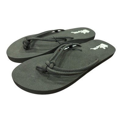 NWT Black Volcom Forever and Ever Flip-flop Sandals Knotted Straps US Kids 2