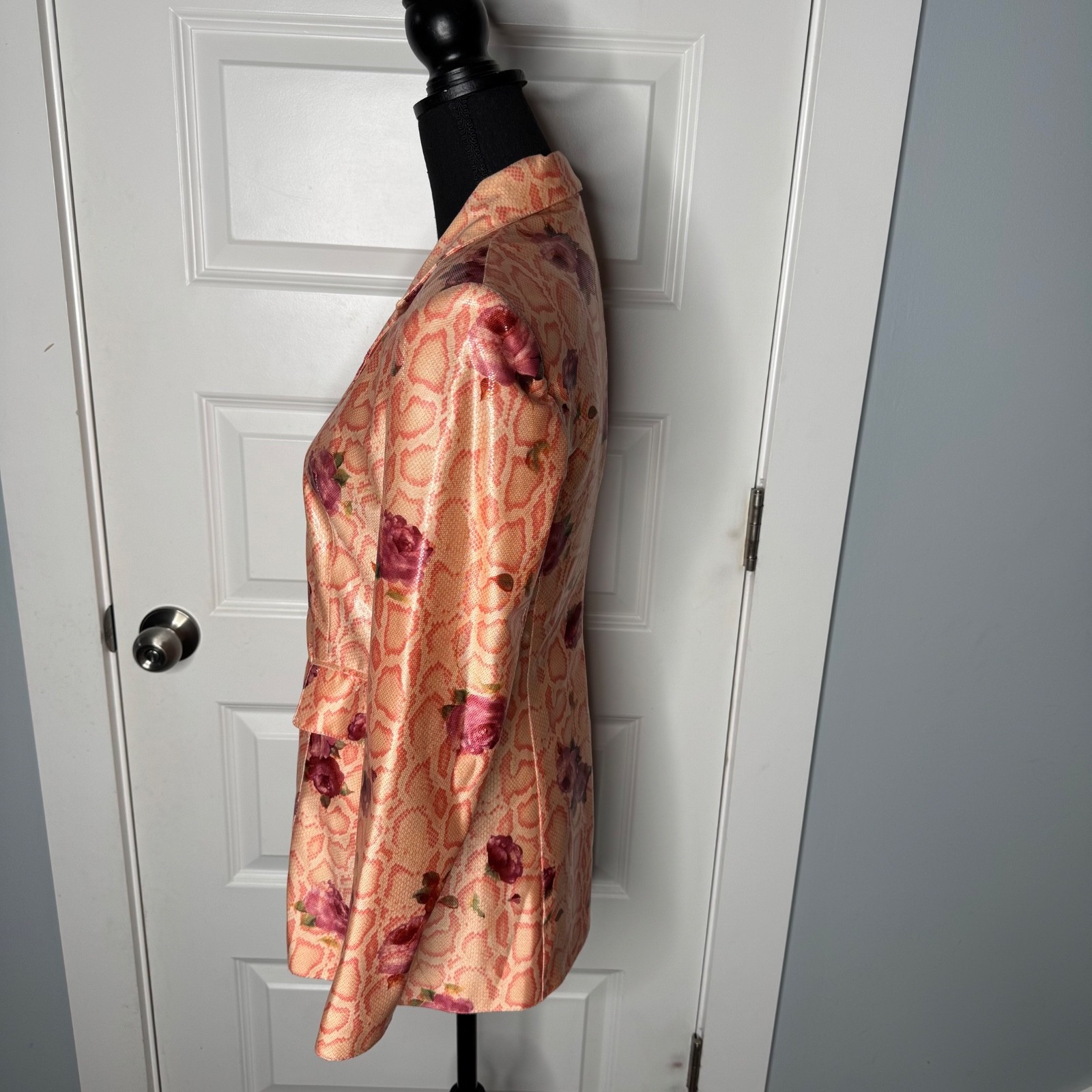 Vertigo Paris Snakeskin Roses Python Orange Pink … - image 3