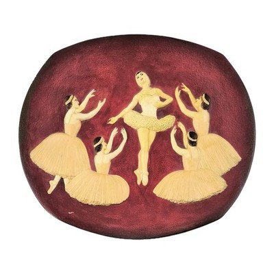 Vintage Bossons Swan Lake Ballerinas Hand-Painted Wall Plaque Plate 13''