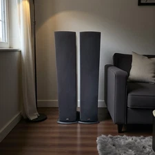 Polk Audio T50 150W Black Tower Speakers 36" Standing Pair Tested Home Audio