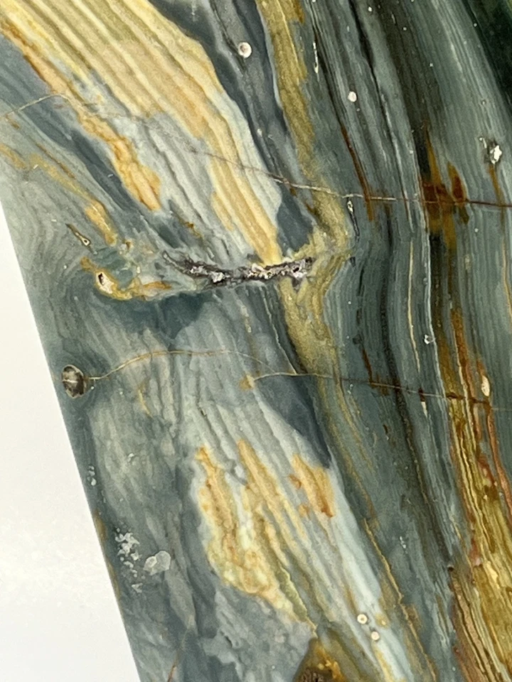 RARO! Gary jaspe verde/larsonita/bogwood petrificado, losa de piedras preciosas 111 mm x 64 mm Foto 4 de 4