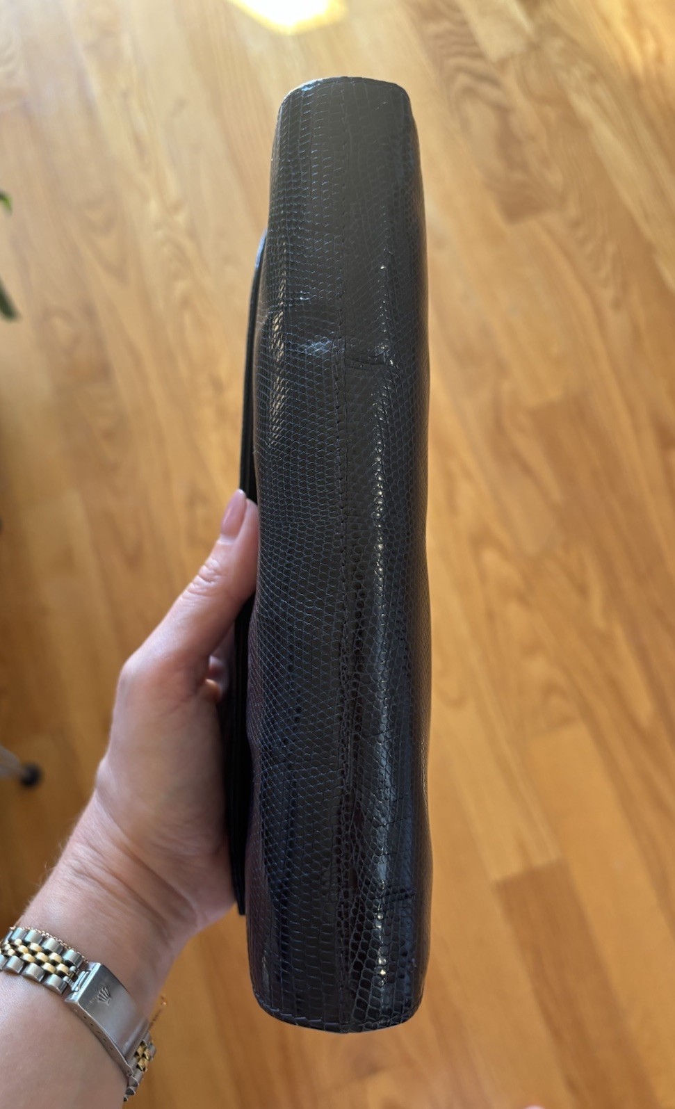 Vintage Lizard Navy Blue Rectangular Clutch - image 3