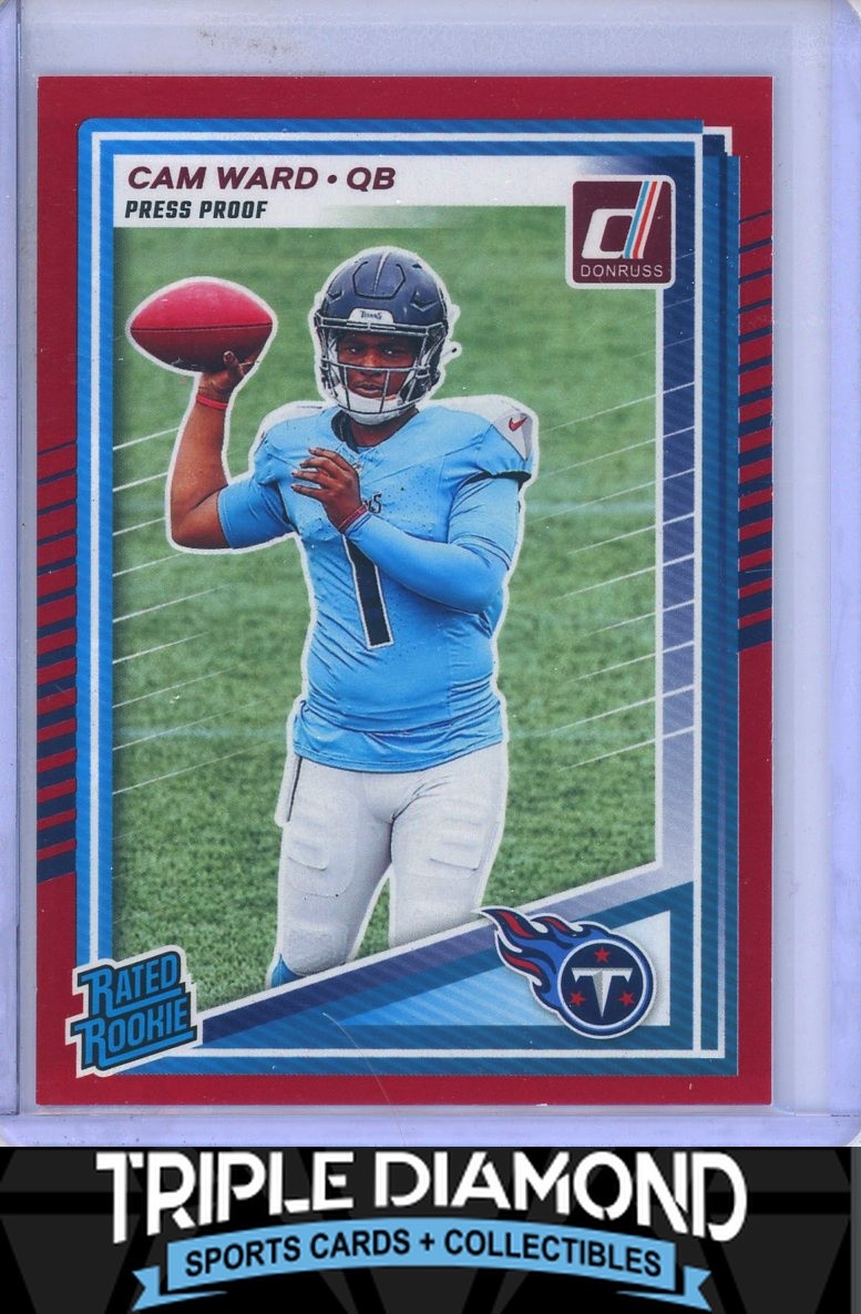 2025 Panini Donruss Cam Ward Rated Rookie Red Press Proof Titans U316