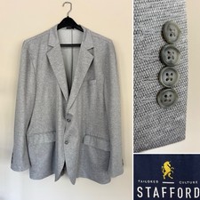Stafford Big Tall Mens Two Button Blazer Tweed Gray Sport Coat Jacket Size 54R