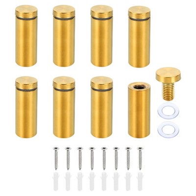 8 Set Gold Standoff Mounting Hardware for Hanging Acrylic Panel
