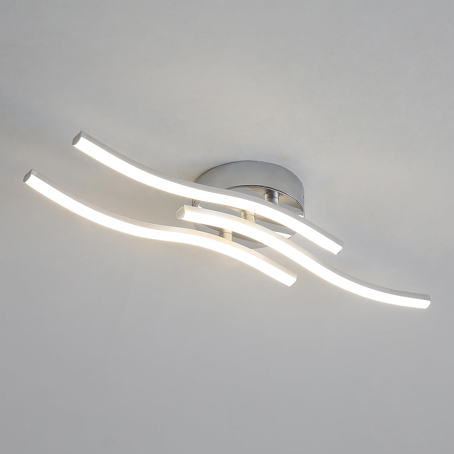 Plafoniera LED, 18W 2000LM Ondulato Lampadario LED Soffitto in Metallo, Lampada 