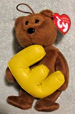 TY Alphabet Beanie Baby - LETTER E (5.5 inch) - MWMT Free Shipping