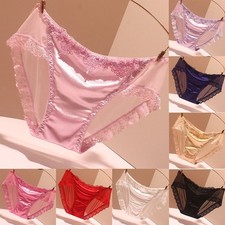 Women's Lightweight Breathable Briefs Traceless Satin Silky Soft Underwear