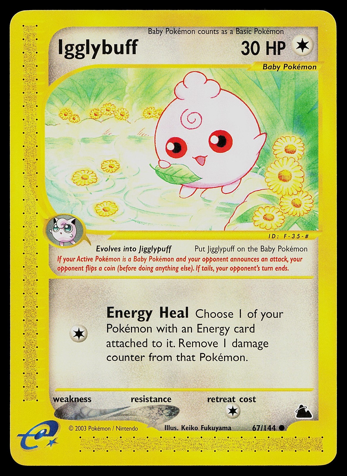 Pokemon Card - Igglybuff Skyridge 67/144 Non Holo