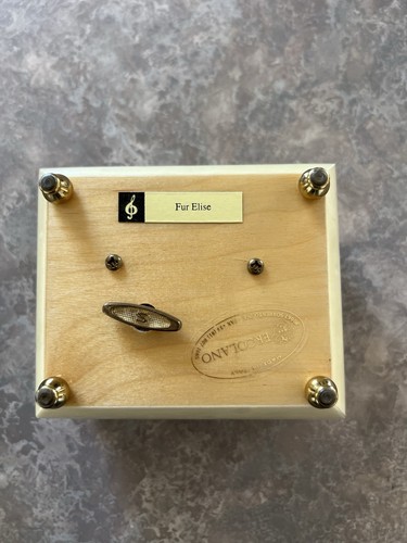 Vintage Ercolano Footed Wood Music Box Fur Elise , Made In Italy - Picture 4 of 5