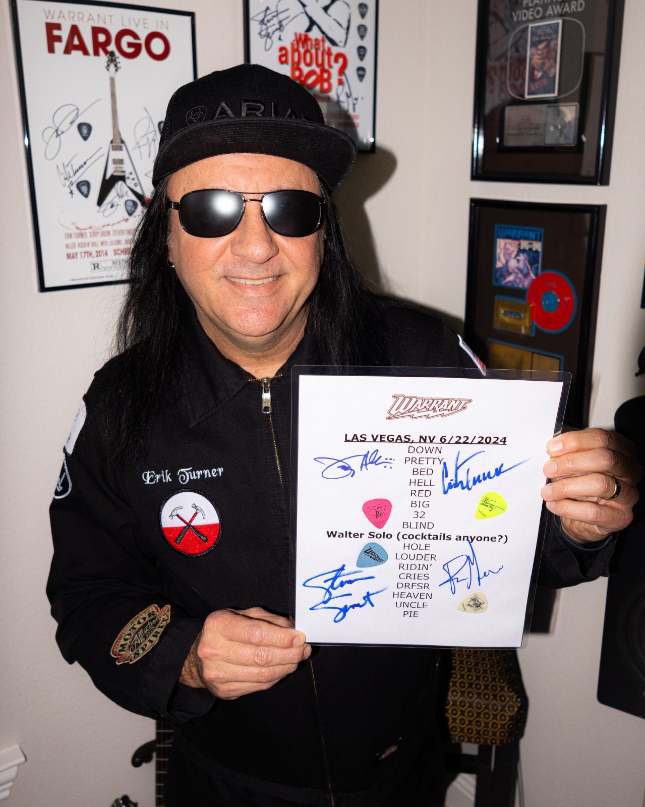 Warrant ** SIGNED** Setlist Las Vegas, NV **LAMINATED**