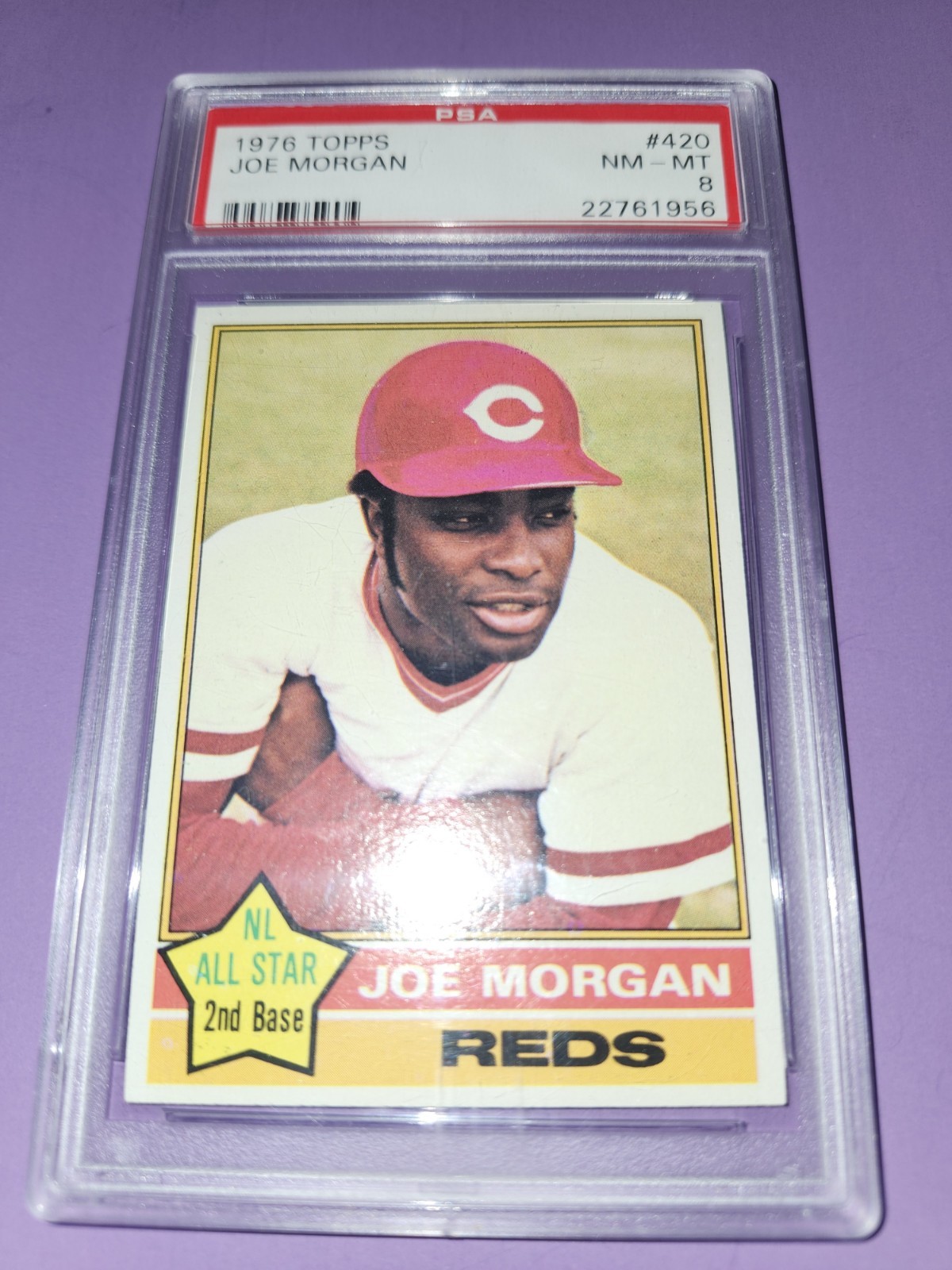 DEAD CENTERED PSA 8 JOE MORGAN HOF 1976 TOPPS #420 GRADED NM-MINT VINTAGE *TPHLC view 4
