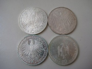 4x 10 DM Deutsche Mark BRD Nennwert 60 00 DM aus Sammlung (3)