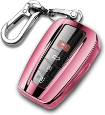 Key Fob Cover with Keychain Soft TPU Key Fob Case All-Around A-dark-pink