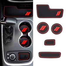 For Dodge Durango Accessories 2014-2020 Cup Holder Liner Insert Console Red Trim For Dodge Durango Accessories 2014-2020 Cup Holder Liner Insert Console Red Trim