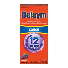 Delsym Cough Suppressant Liquid Grape Flavored, *03/2028*, 5 Fl Oz (Pack of 1)