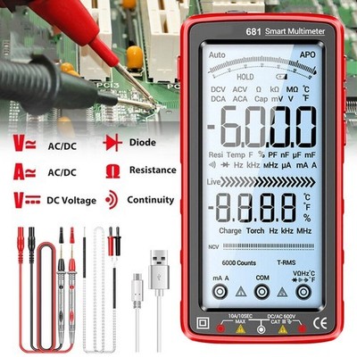 6000 Counts Digital Multimeter Voltmeter AC/DC Spannungsmesser NCV Diode Tester