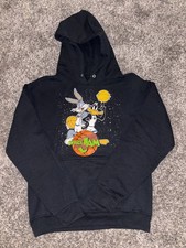 Space Jam Looney Tunes Hoodie Sweatshirt Black Size Small Bugs Bunny Daffy Duck