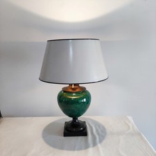 Mangani Firenze Lampada Da Appoggio Ceramica Malachite  Anni 70