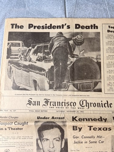 1963 San Francisco Chronicle JFK Assassination Full Newspaper – Excellent Cond. - Picture 3 of 15