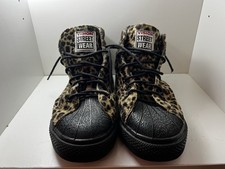 Vintage Vision Street Wear Men's Hi Top FUZZY LEOPARD RETRO Size US 6 1/2 USED